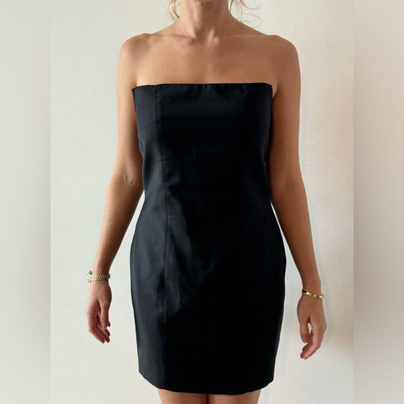 NWT Orig $760 Rokh Open Back Mini Dress Black Wool - Picture 1 of 5